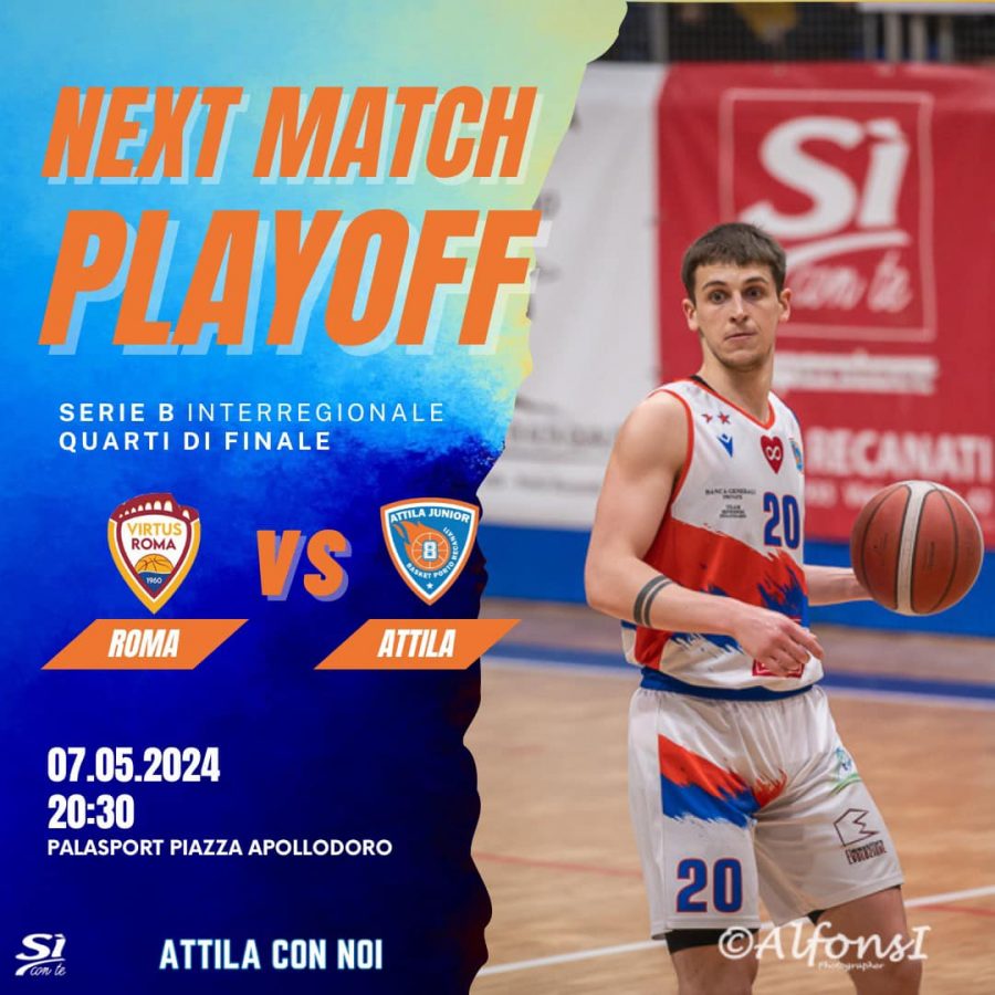 Locandina Gara1 Virtus GVM Roma 1960 vs Attila jr Porto Recanati